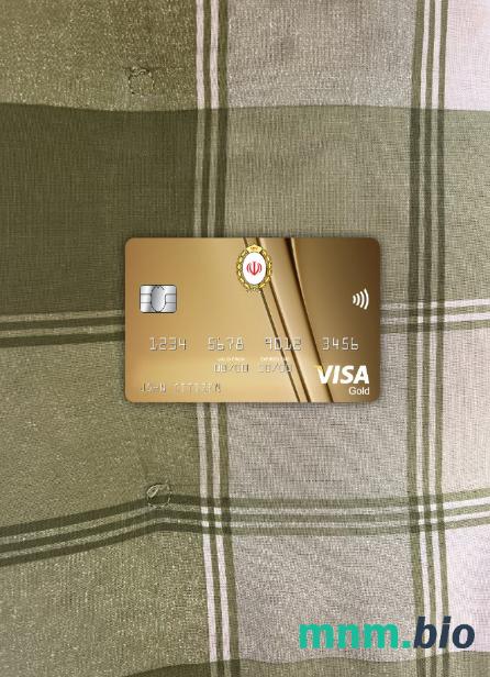 Iran Melli bank visa gold card wygląd fotograficzny skan PSD + zdjęcie